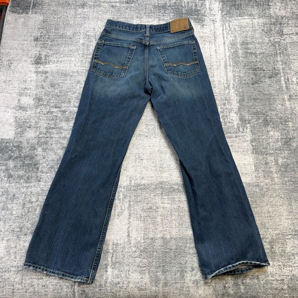 Y2K American Eagle Jeans Mens 28x30 (27x28) Bootcut Faded Denim Western Skater - Picture 4 of 13